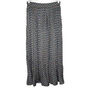 Banana republic factory geometric pleated lined maxi skirt size 4 art to wear